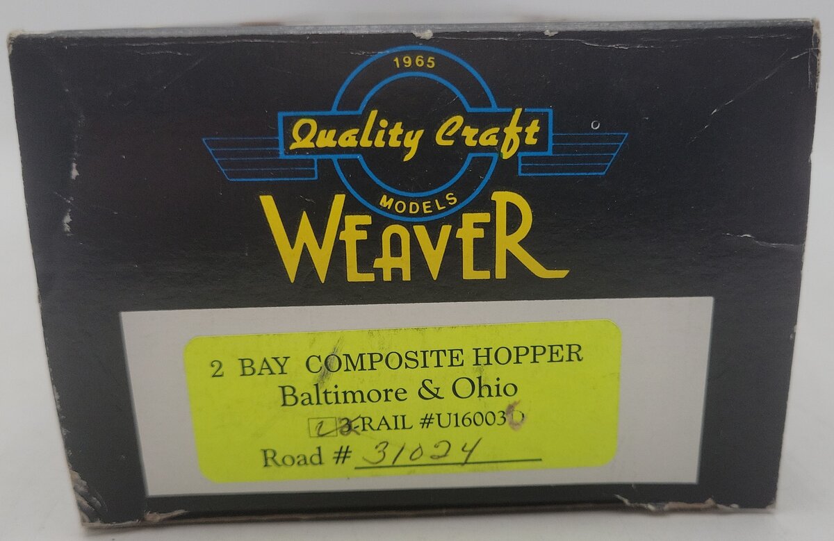 Weaver O Scale Baltimore & Ohio Hopper Car #31024 (2-Rail) EX/Box