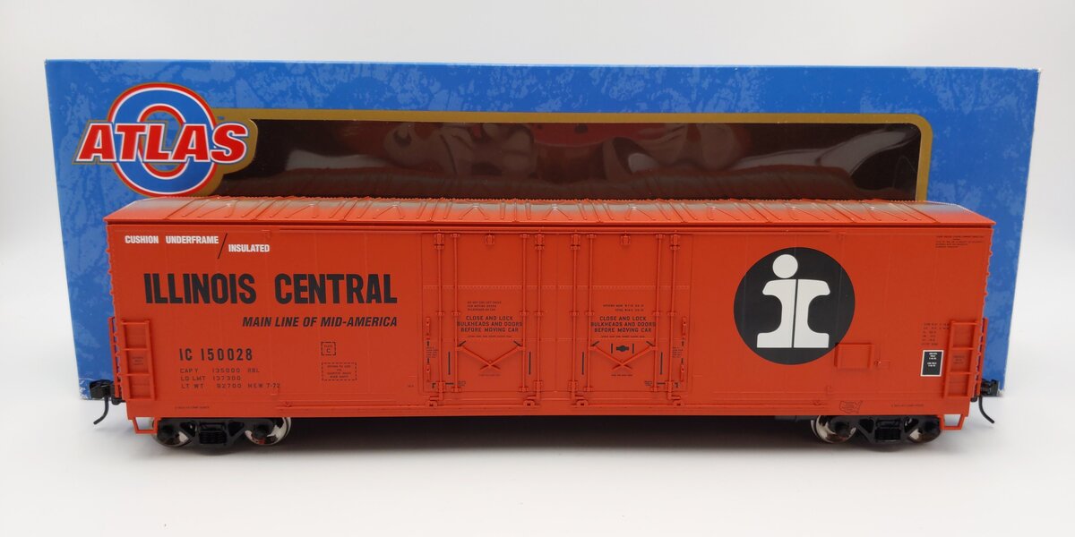 Atlas 7512-3 Illinois Central 53` Evans Box Car #150028 (2-Rail) EX/Box