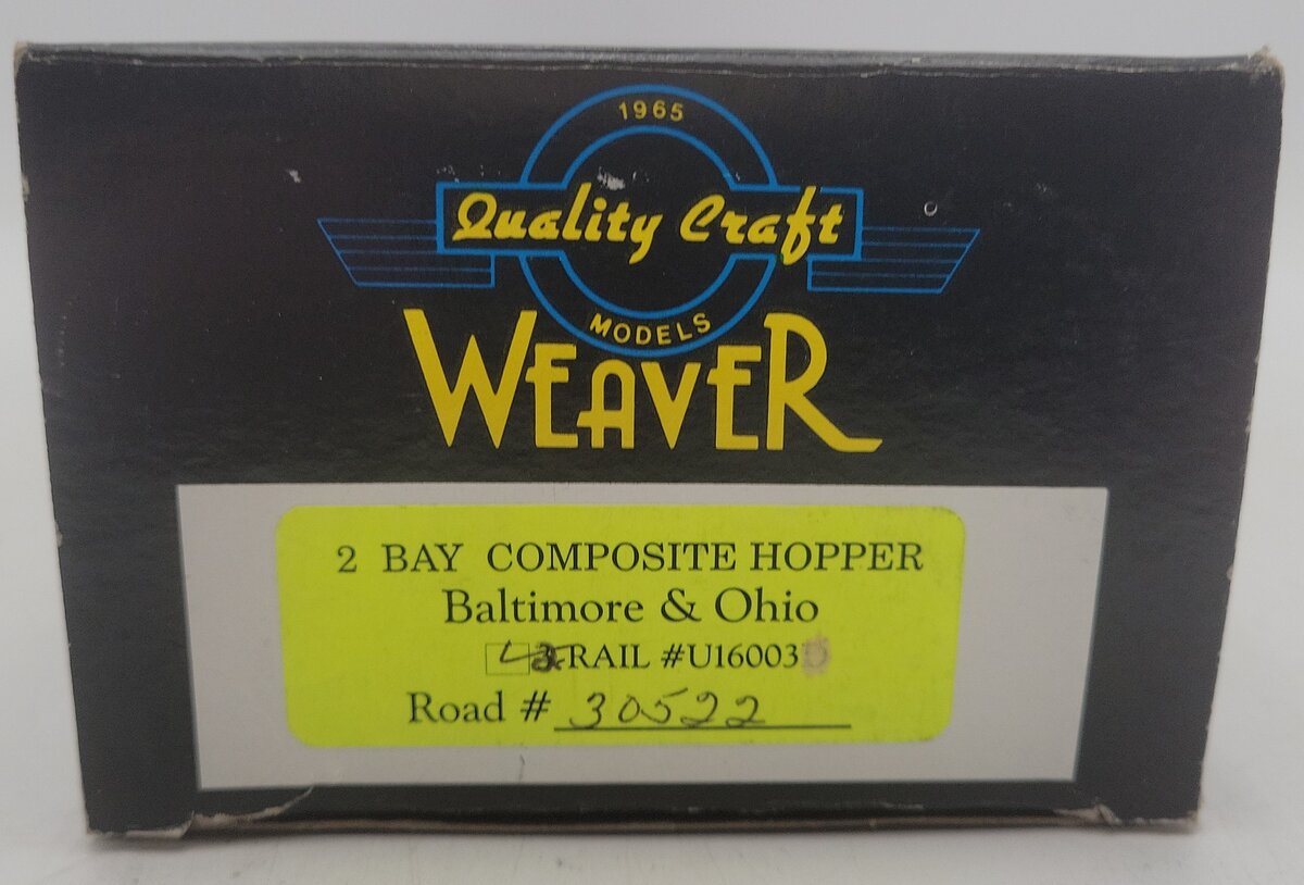 Weaver O Scale 2-Rail Baltimore & Ohio Hopper Car #3052 EX/Box