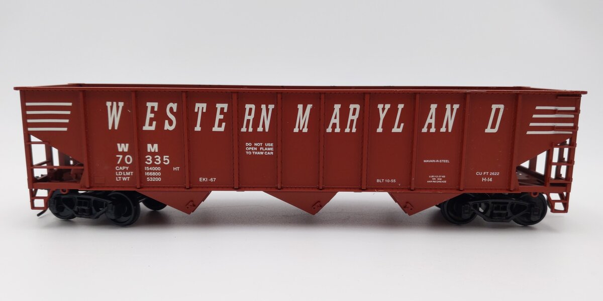 Weaver U18005LD Western Maryland 3 Bay 9 Panel Hopper #70335 (2-Rail) EX/Box
