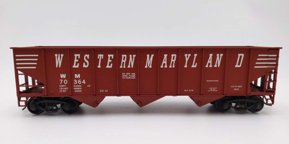 Weaver U18005LD Western Maryland 3 Bay 9 Panel Hopper #70238 (2-Rail) EX/Box