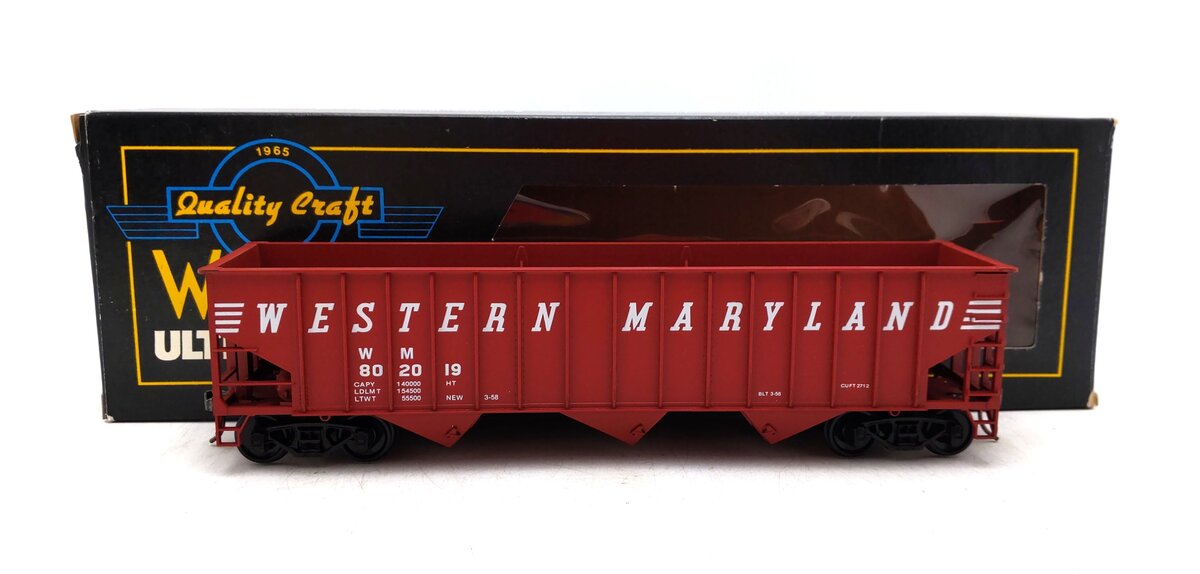 Weaver 4004 O Scale Western Maryland 3-Bay Hopper #802019 (2 Rail) LN/Box