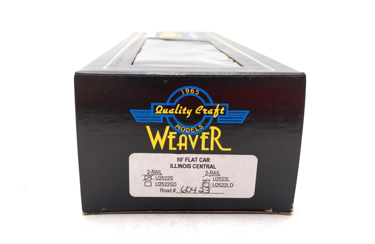 Weaver U2522S O Scale Illinois Central 50' Flatcar #60423 - 2 Rail EX/Box