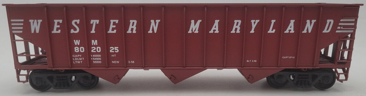 Weaver 4004 Western Maryland 3-Bay 2-Rail Hopper Car #802025 EX/Box
