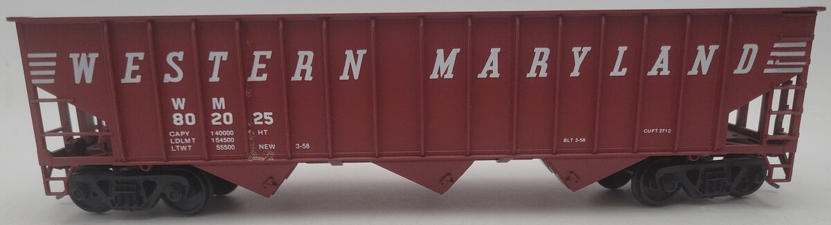Weaver 4004 Western Maryland 3-Bay 2-Rail Hopper Car #802025 EX/Box
