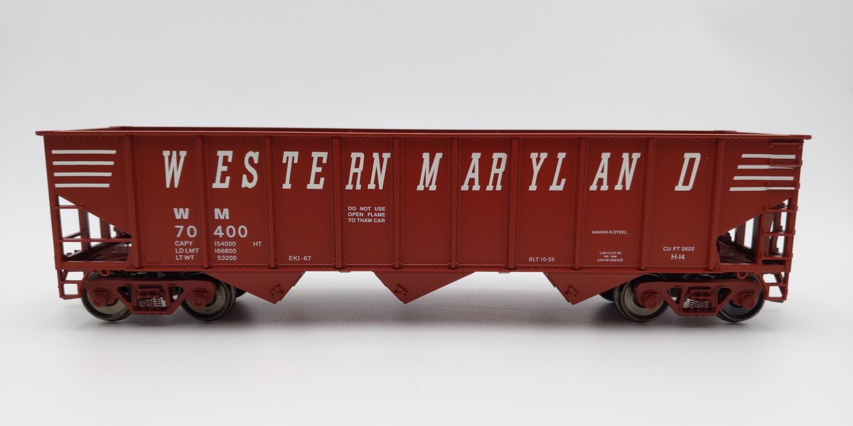 Weaver U18005SD O Scale Western Maryland 3-Bay 9 Panel Hopper #70400 (2-Rail) EX/Box