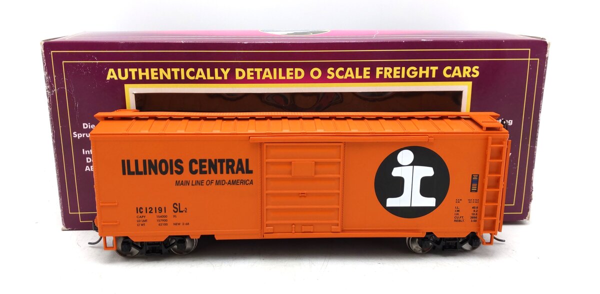 MTH 20-93007 O Gauge Illinois Central Boxcar #12191 - 2 Rail LN/Box