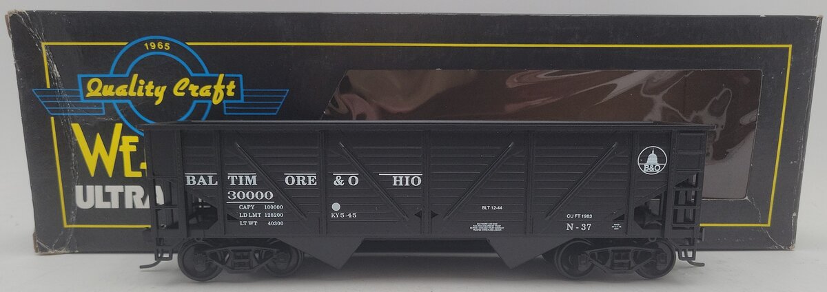 Weaver O Gauge Baltimore & Ohio 2-Rail Hopper Car #30000 EX/Box