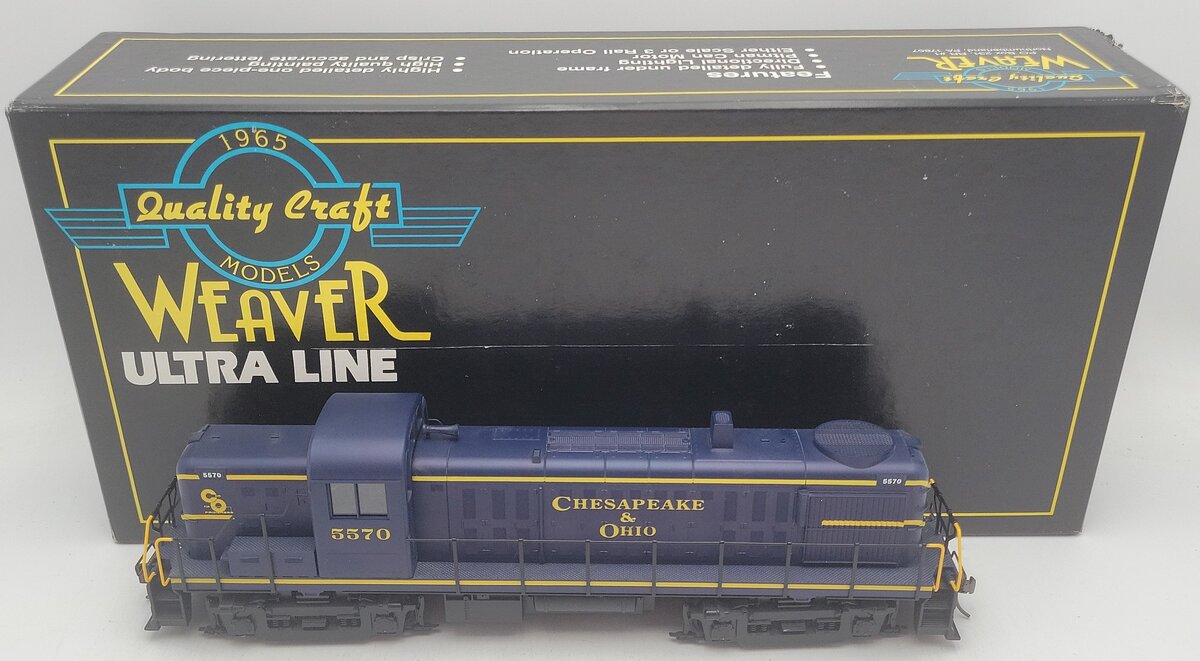 Weaver 5549-S O Scale Chesapeake & Ohio RS-3 Diesel Locomotive #5570 - 2-Rail EX/Box