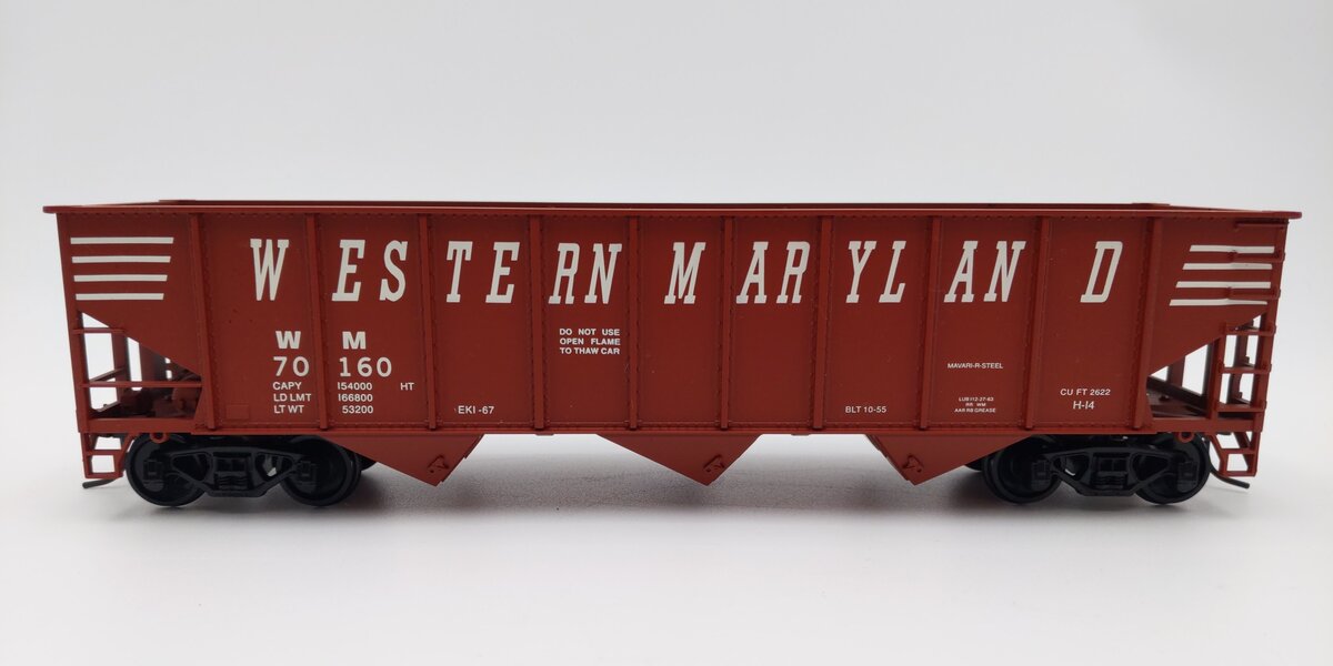 Weaver U18005LD Western Maryland 3 Bay 9 Panel Hopper #70238 (2-Rail) EX/Box