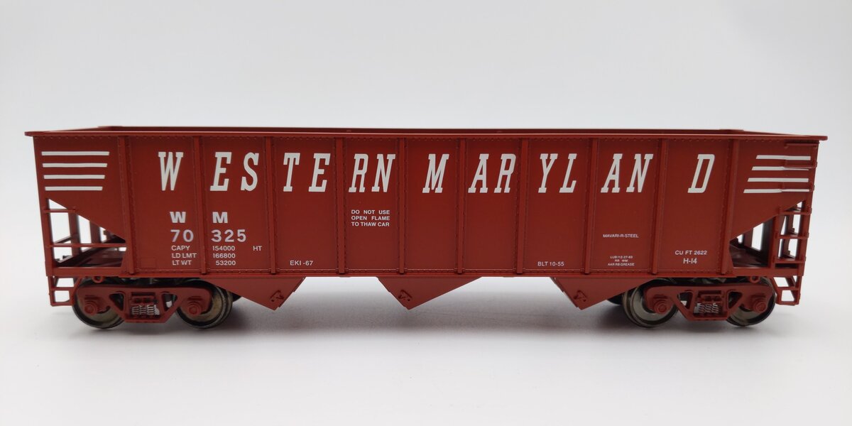 Weaver U18005SD O Scale Western Maryland 3-Bay 9 Panel Hopper #70325 (2-Rail) EX/Box