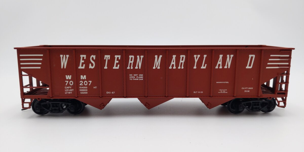 Weaver U18005LD Western Maryland 3 Bay 9 Panel Hopper #70238 (2-Rail) EX/Box