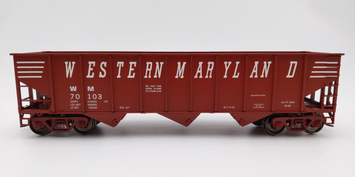 Weaver U18005SD O Scale Western Maryland 3-Bay 9 Panel Hopper #70103 (2-Rail) EX/Box