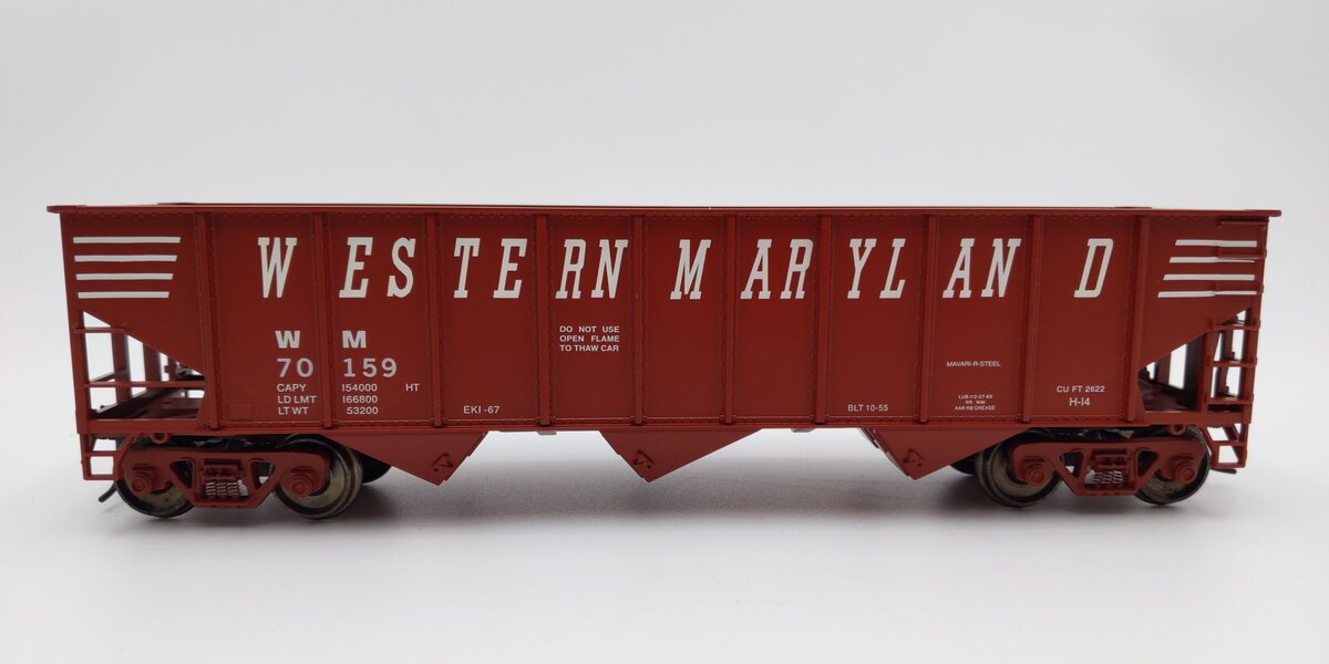 Weaver U18005SD O Scale Western Maryland 3-Bay 9 Panel Hopper #70159 (2-Rail) EX/Box
