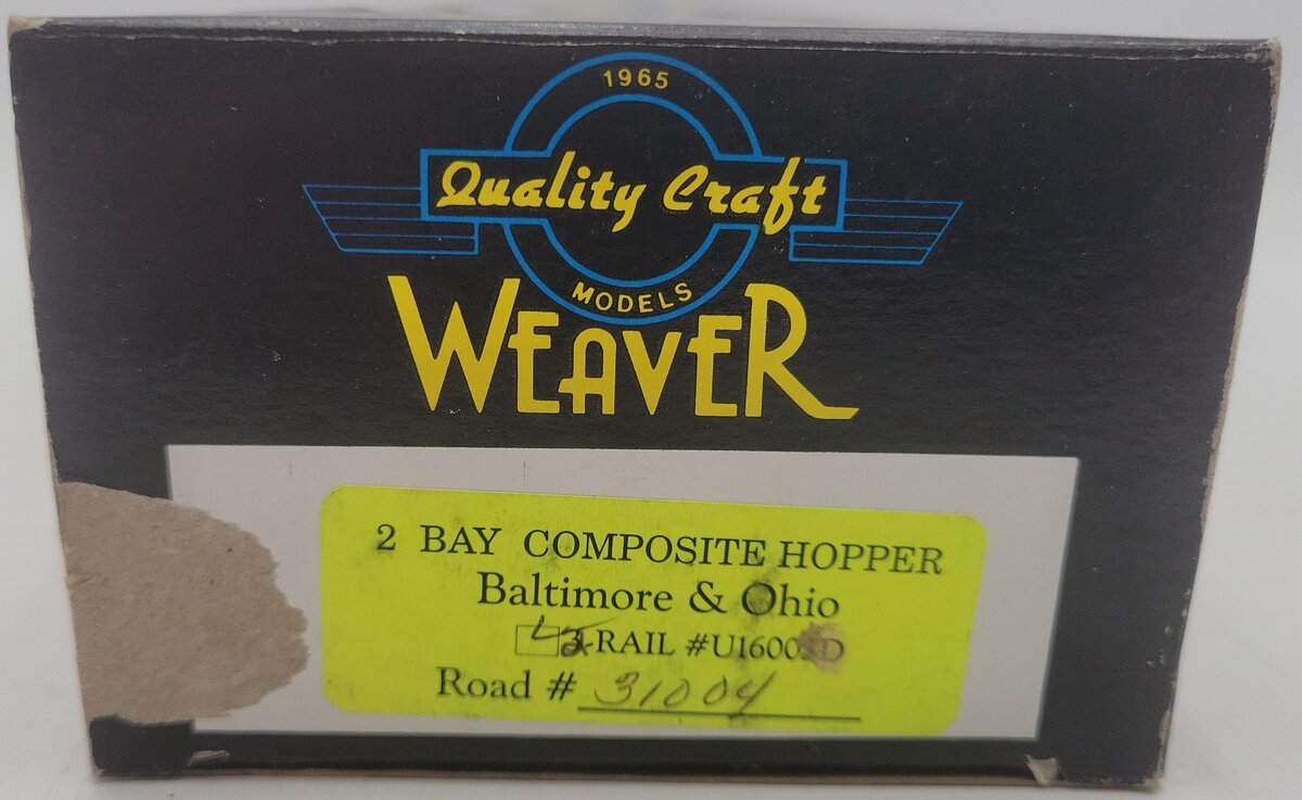 Weaver O Scale 2-Rail Baltimore & Ohio Hopper Car #31004 EX/Box