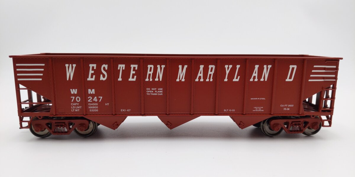 Weaver U18005SD O Scale Western Maryland 3-Bay 9 Panel Hopper #70247 (2-Rail) EX/Box