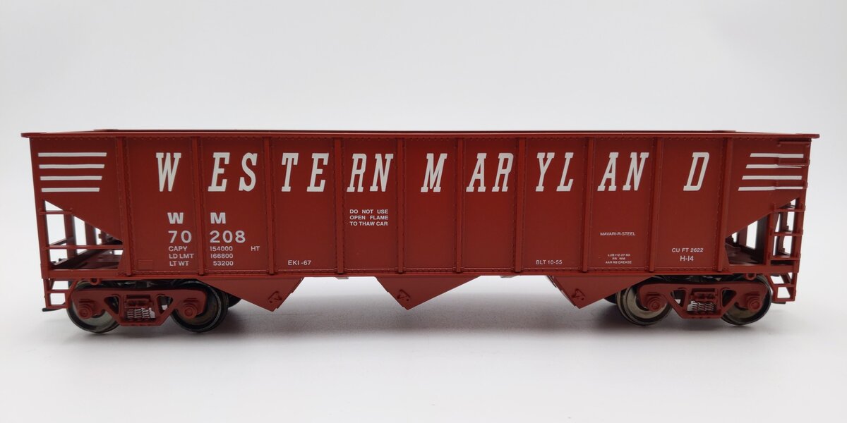 Weaver U18005SD O Scale Western Maryland 3-Bay 9 Panel Hopper #70208 (2-Rail) LN/Box