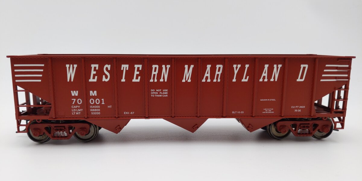 Weaver U18005SD O Scale Western Maryland 3-Bay 9 Panel Hopper #70001 (2-Rail) EX/Box