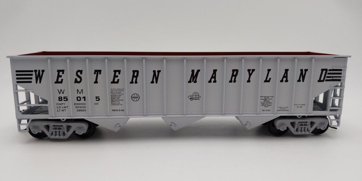 Weaver O Scale Western Maryland 3 Bay Ribbed Hopper #85015 (2-Rail) EX/Box