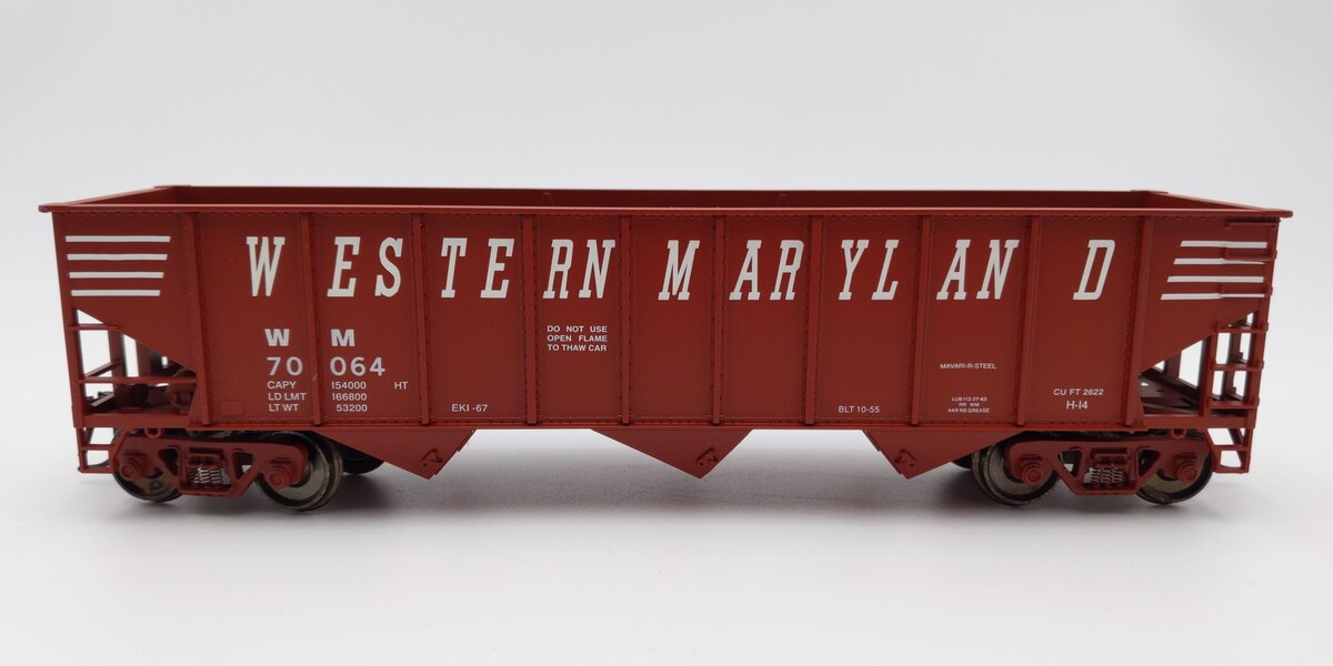 Weaver U18005SD O Scale Western Maryland 3-Bay 9 Panel Hopper #70064 (2-Rail) EX/Box