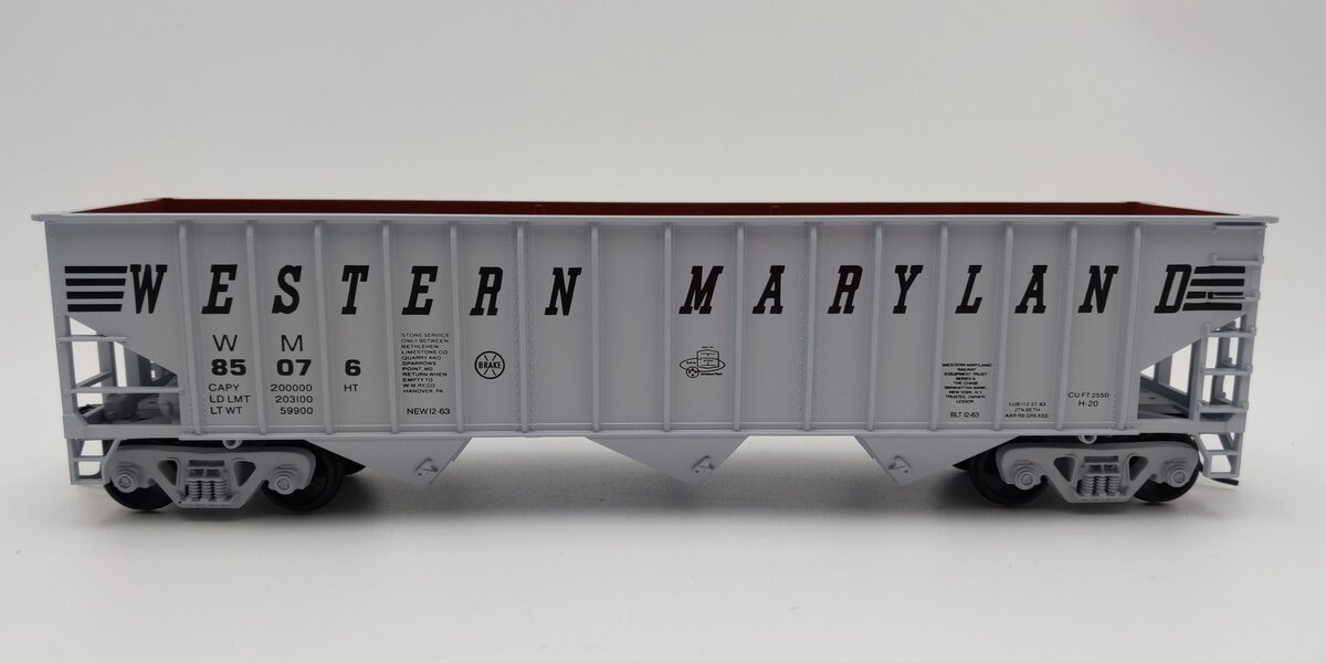 Weaver O Scale Western Maryland 3 Bay Ribbed Hopper #85076 (2-Rail) LN/Box