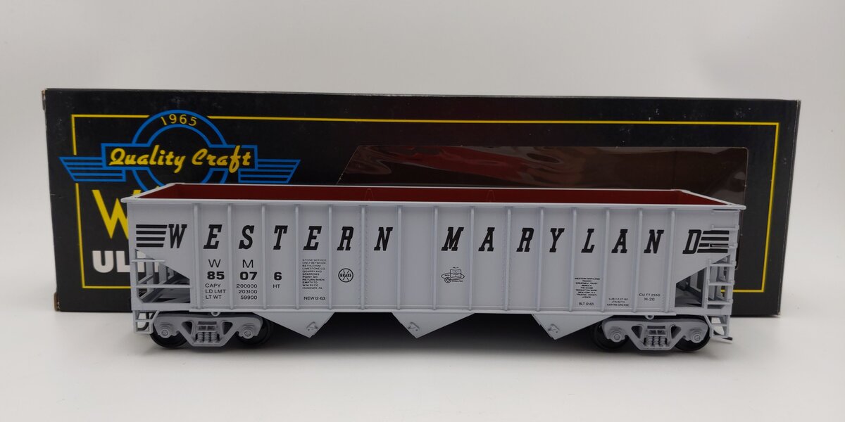 Weaver O Scale Western Maryland 3 Bay Ribbed Hopper #85076 (2-Rail) LN/Box