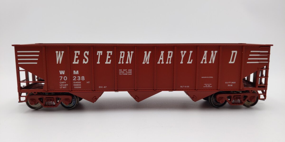 Weaver U18005SD O Scale Western Maryland 3-Bay 9 Panel Hopper #70238 (2-Rail) EX/Box
