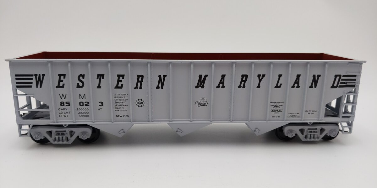 Weaver O Scale Western Maryland 3 Bay Ribbed Hopper #85023 (2-Rail) EX/Box