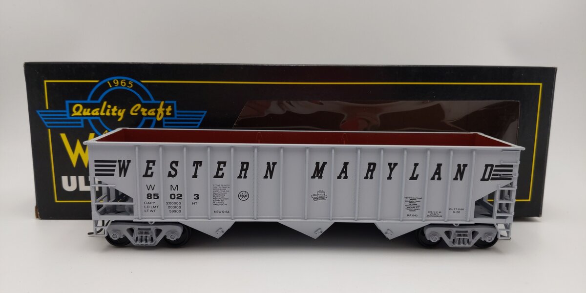 Weaver O Scale Western Maryland 3 Bay Ribbed Hopper #85023 (2-Rail) EX/Box