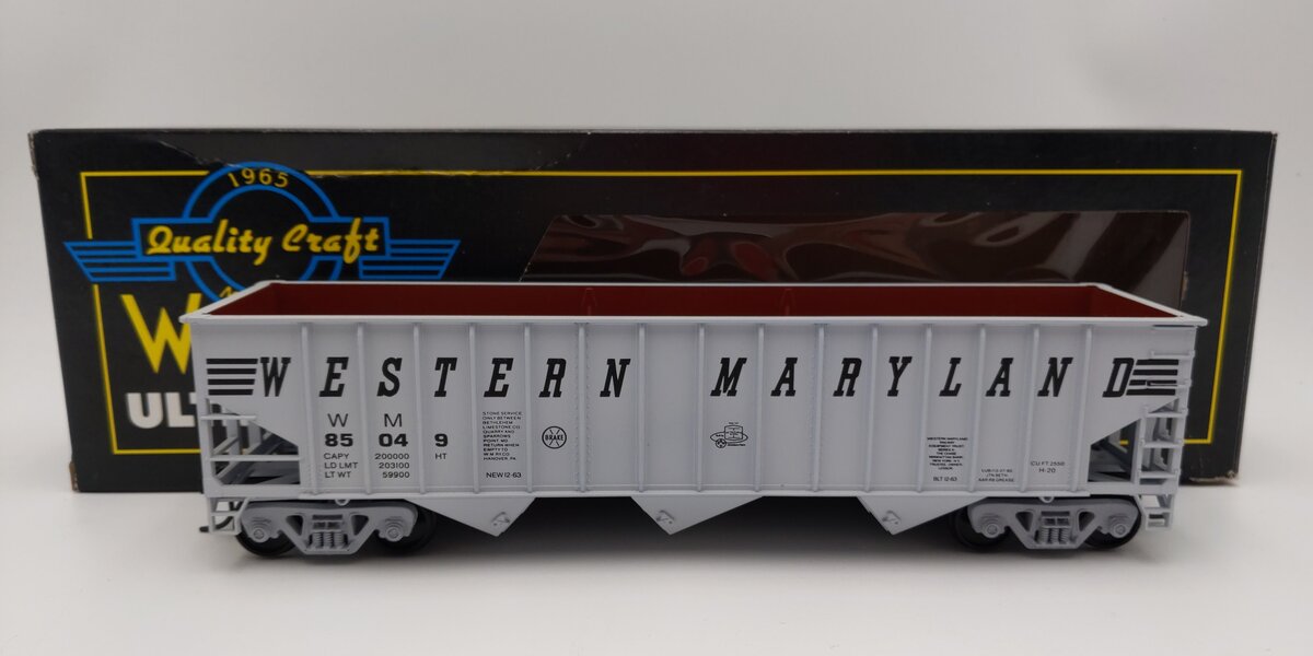 Weaver O Scale Western Maryland 3 Bay Ribbed Hopper #85049 (2-Rail) LN/Box