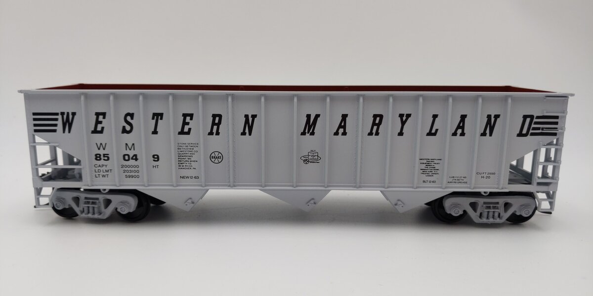 Weaver O Scale Western Maryland 3 Bay Ribbed Hopper #85049 (2-Rail) LN/Box
