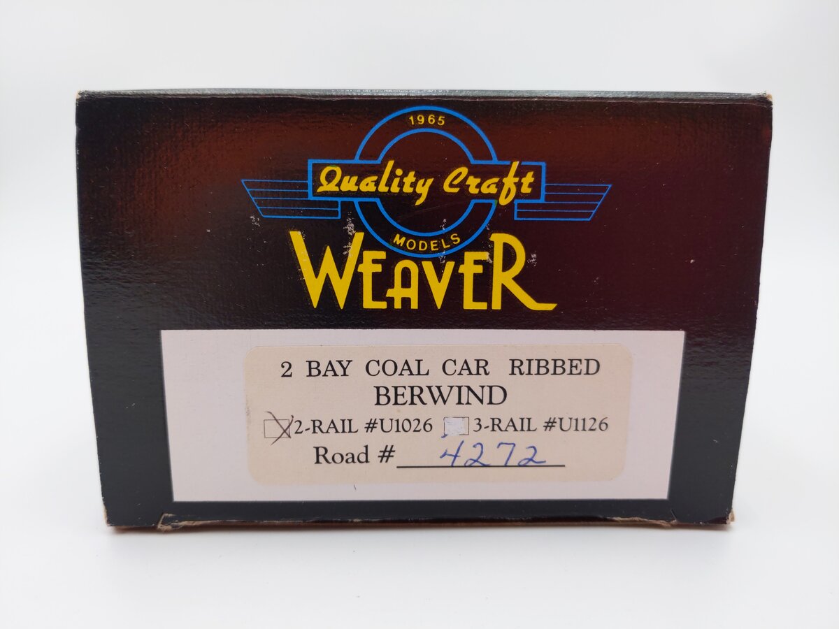 Weaver U1026 O Scale Berwind 2-Bay Ribbed Coal Car #4272 (2-Rail) EX/Box