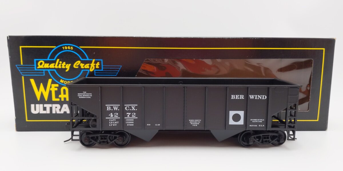 Weaver U1026 O Scale Berwind 2-Bay Ribbed Coal Car #4272 (2-Rail) EX/Box