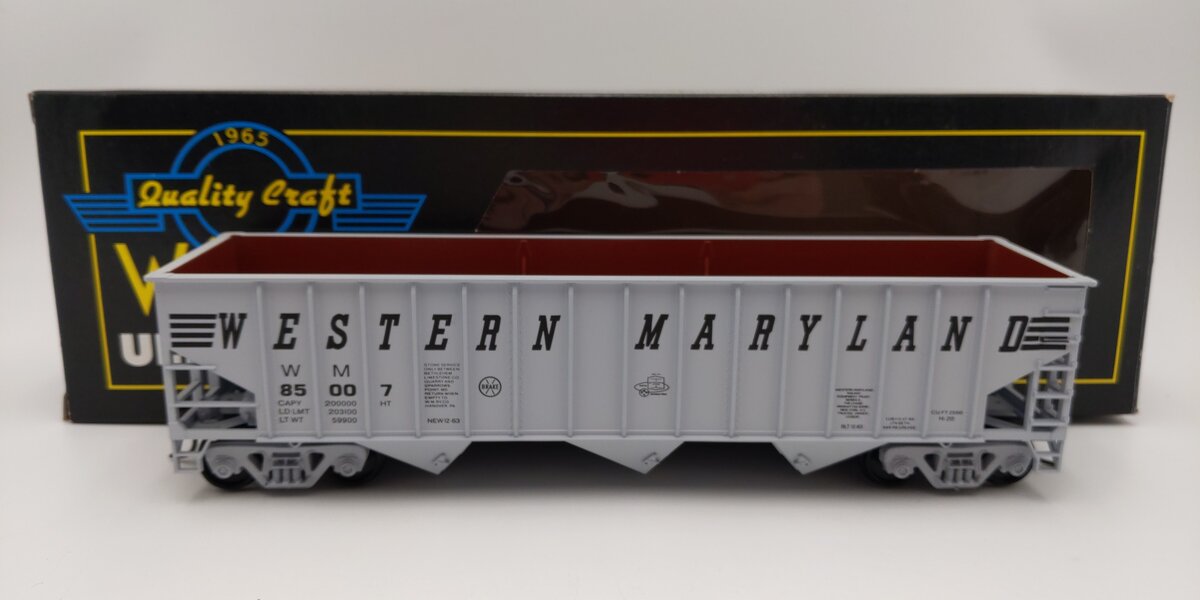 Weaver O Scale Western Maryland 3 Bay Ribbed Hopper #85007 (2-Rail) EX/Box