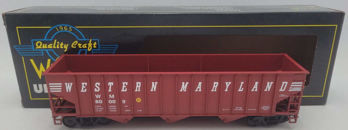 Weaver U2337SD O Scale 2-Rail Western Maryland  Hopper Car #80009 EX/Box