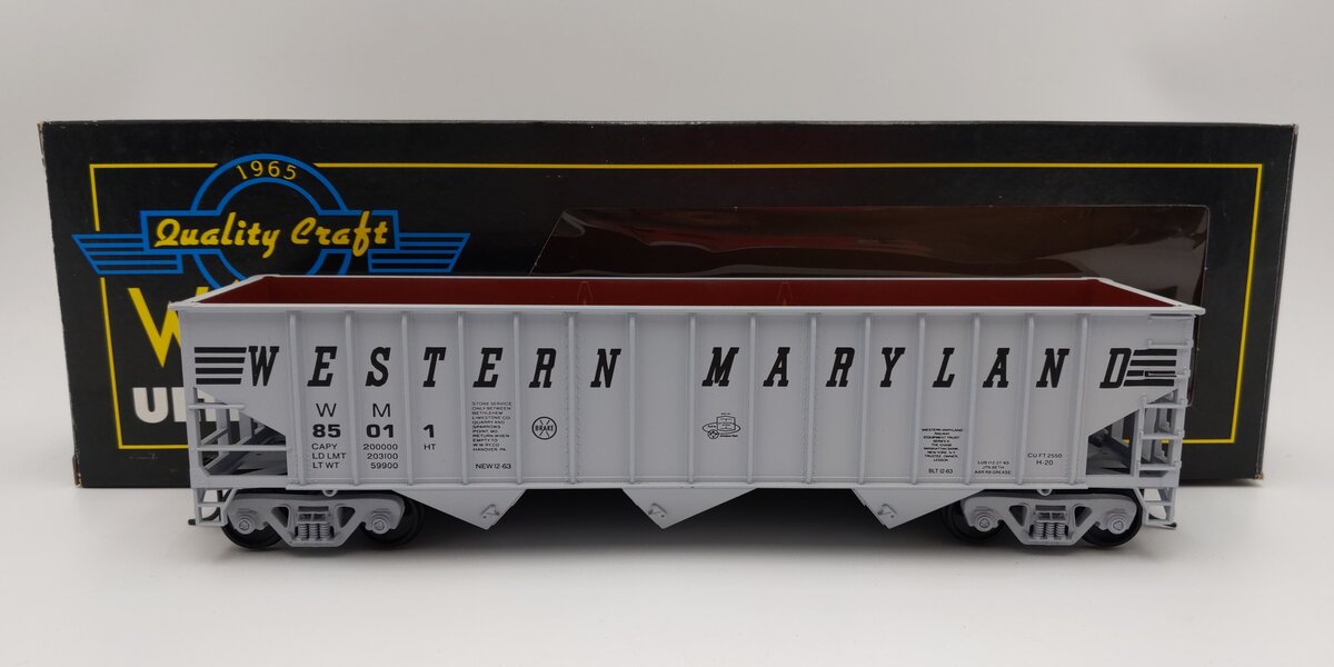 Weaver O Scale Western Maryland 3 Bay Ribbed Hopper #85011 (2-Rail) EX/Box