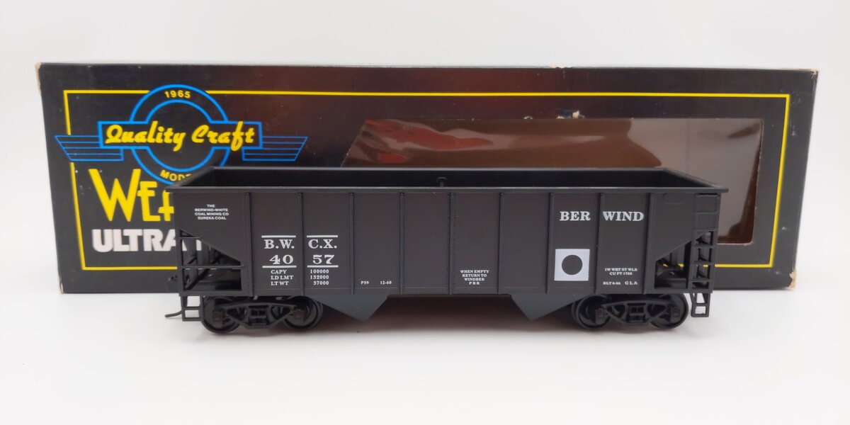 Weaver U1026 O Scale Berwind 2-Bay Ribbed Coal Car #4057 (2-Rail) LN/Box