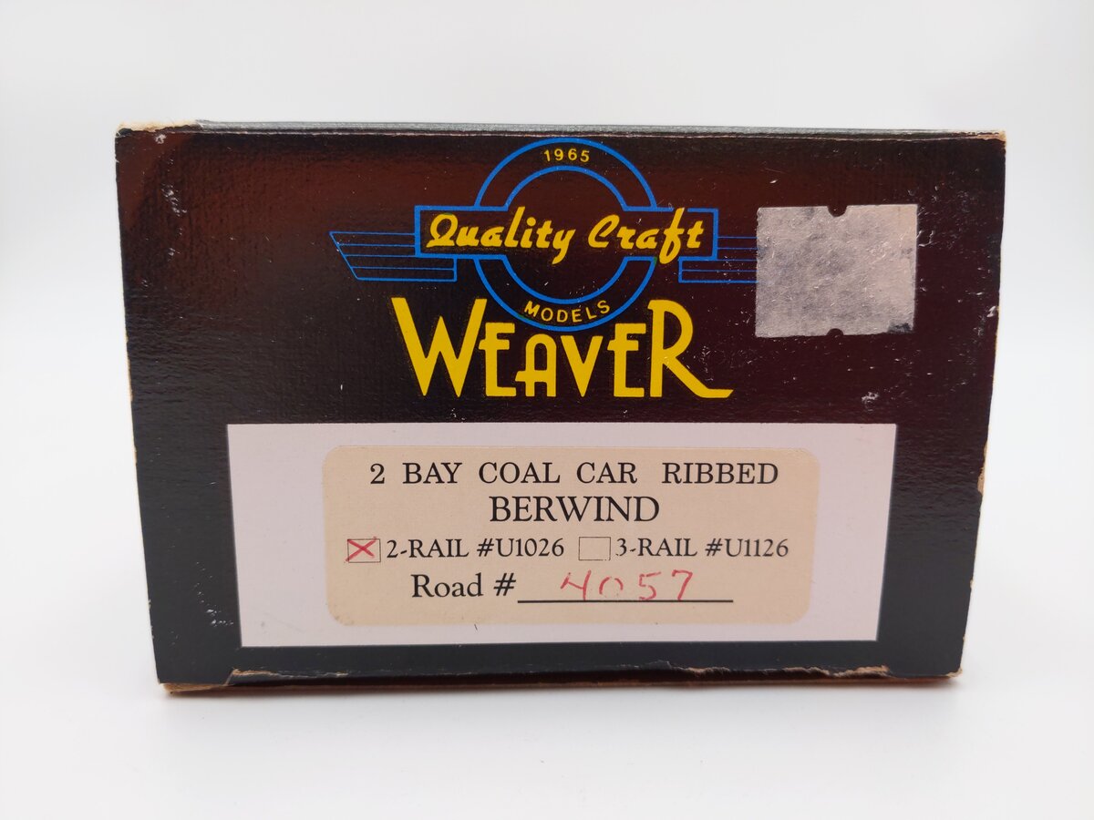 Weaver U1026 O Scale Berwind 2-Bay Ribbed Coal Car #4057 (2-Rail) LN/Box
