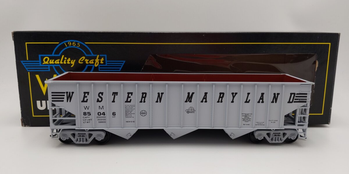 Weaver O Scale Western Maryland 3 Bay Ribbed Hopper #85046 (2-Rail) EX/Box
