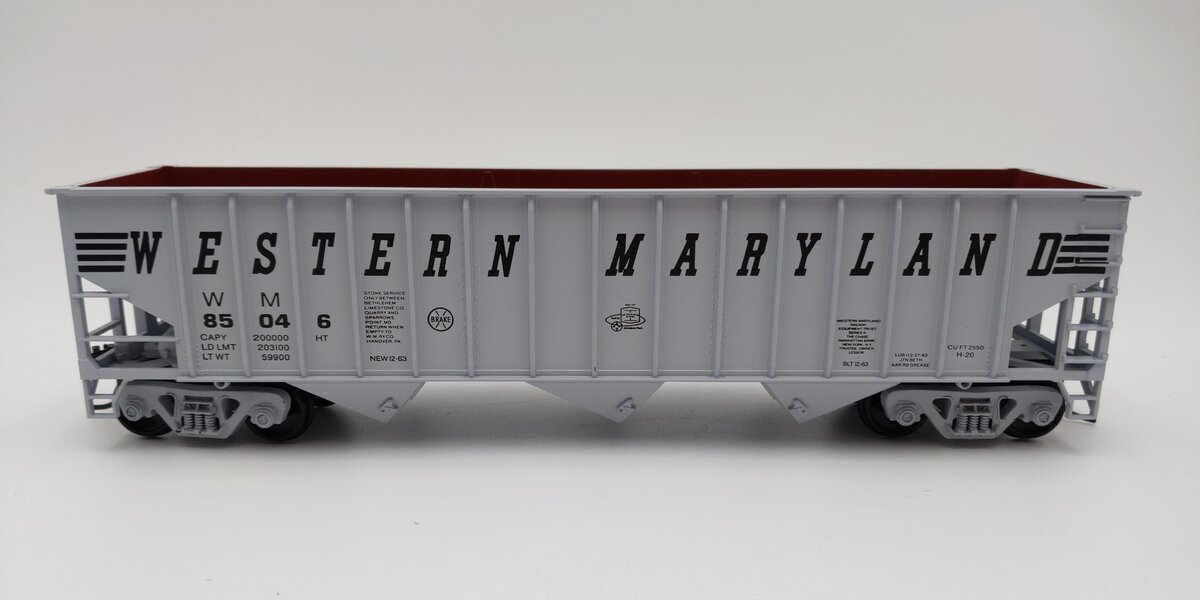 Weaver O Scale Western Maryland 3 Bay Ribbed Hopper #85046 (2-Rail) EX/Box