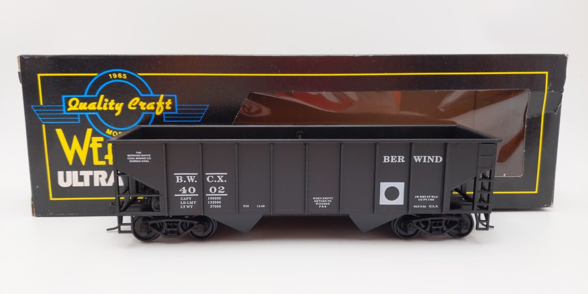 Weaver U1026 O Scale Berwind 2-Bay Ribbed Coal Car #4002 (2-Rail) LN/Box