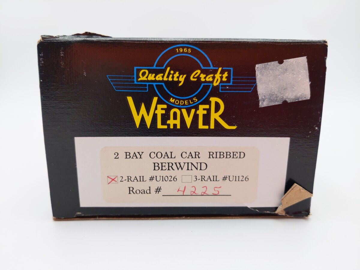 Weaver U1026 O Scale Berwind 2-Bay Ribbed Coal Car #4225 (2-Rail) EX/Box