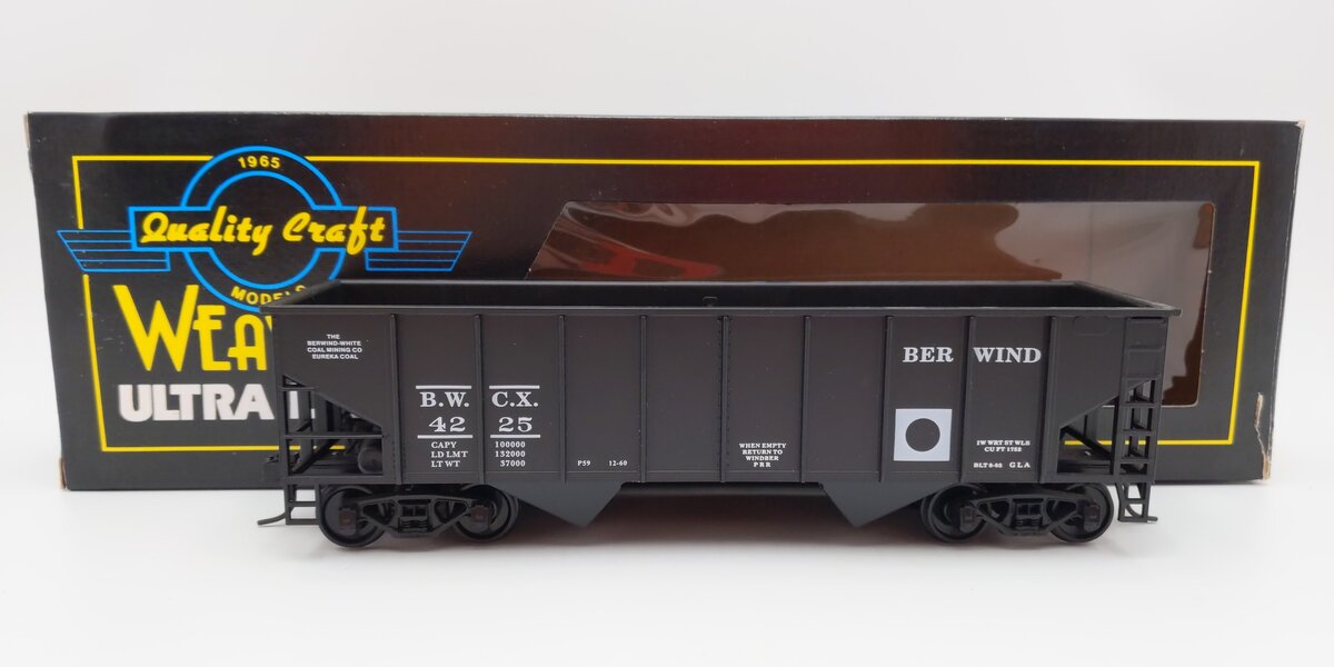 Weaver U1026 O Scale Berwind 2-Bay Ribbed Coal Car #4225 (2-Rail) EX/Box