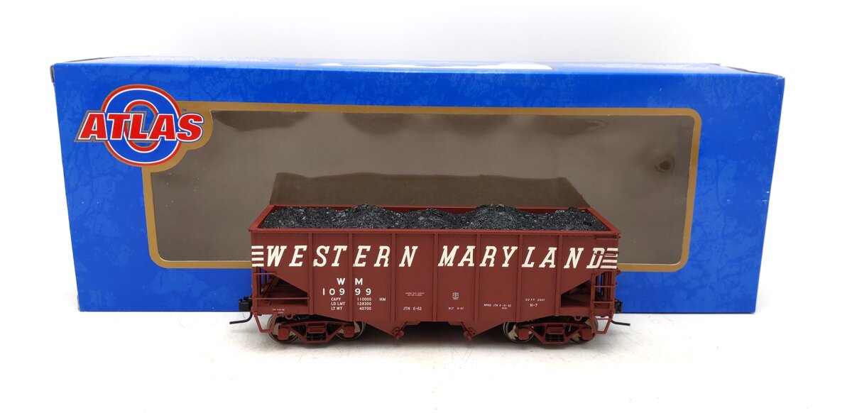 Atlas 7757-4 O Western Maryland 55-Ton Fishbelly Hopper Car #10999 (2-Rail) LN/Box