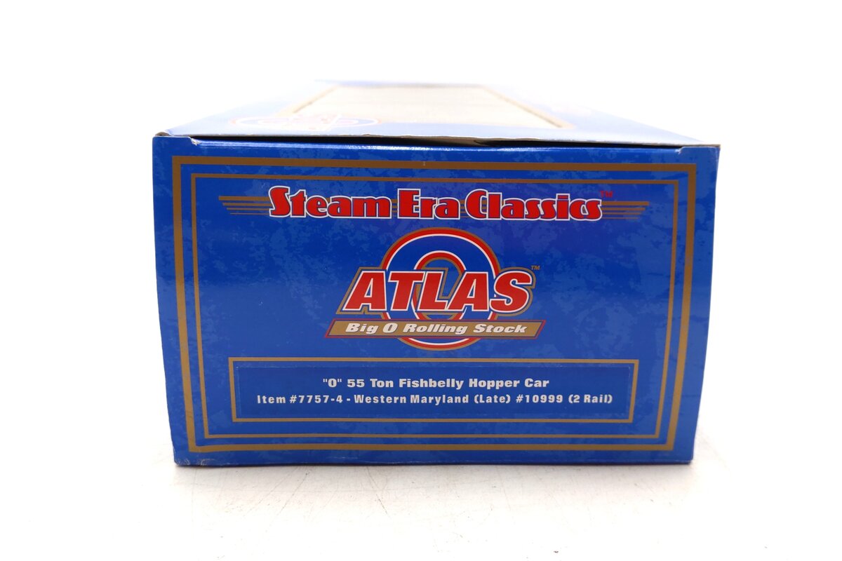 Atlas 7757-4 O Western Maryland 55-Ton Fishbelly Hopper Car #10999 (2-Rail) LN/Box