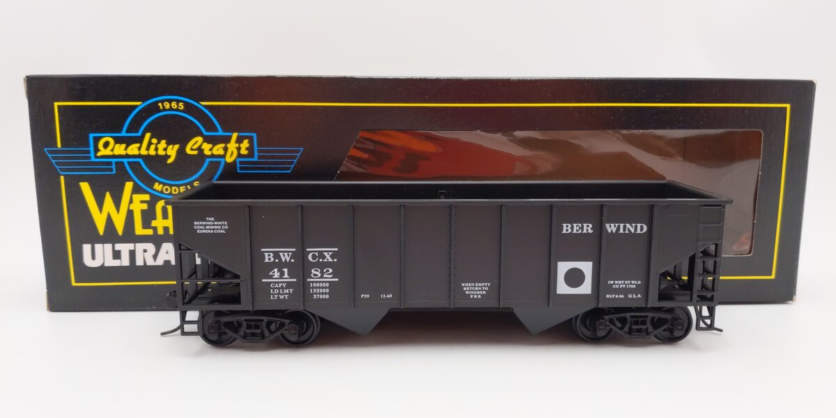 Weaver U1026 O Scale Berwind 2-Bay Ribbed Coal Car #4182 (2-Rail) EX/Box