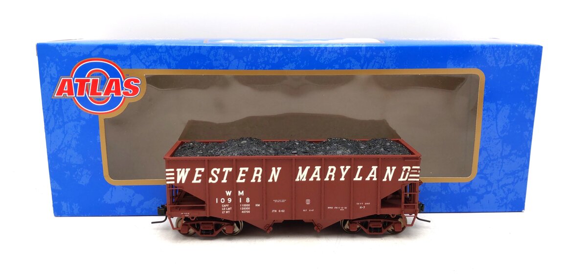 Atlas 7757-3 O Western Maryland 55-Ton Fishbelly Hopper Car #10918 (2-Rail) LN/Box