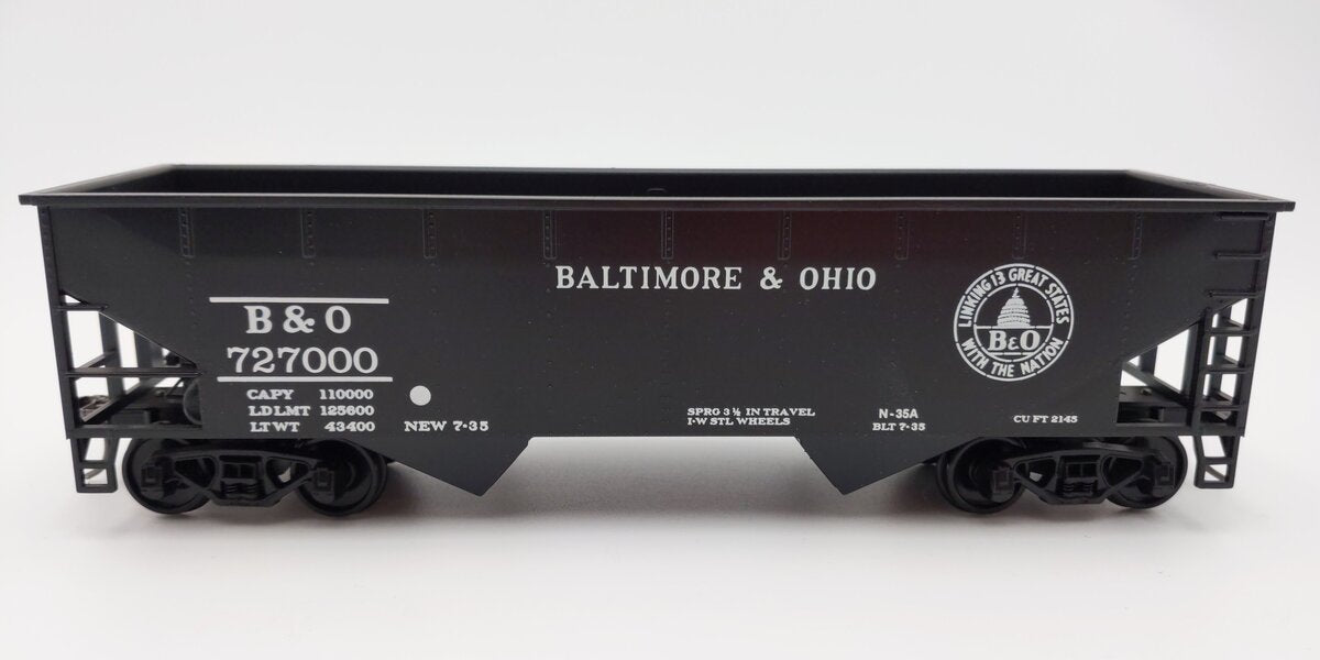 Weaver O Scale Baltimore & Ohio 2-Bay Hopper Car #727000 (2-Rail) EX