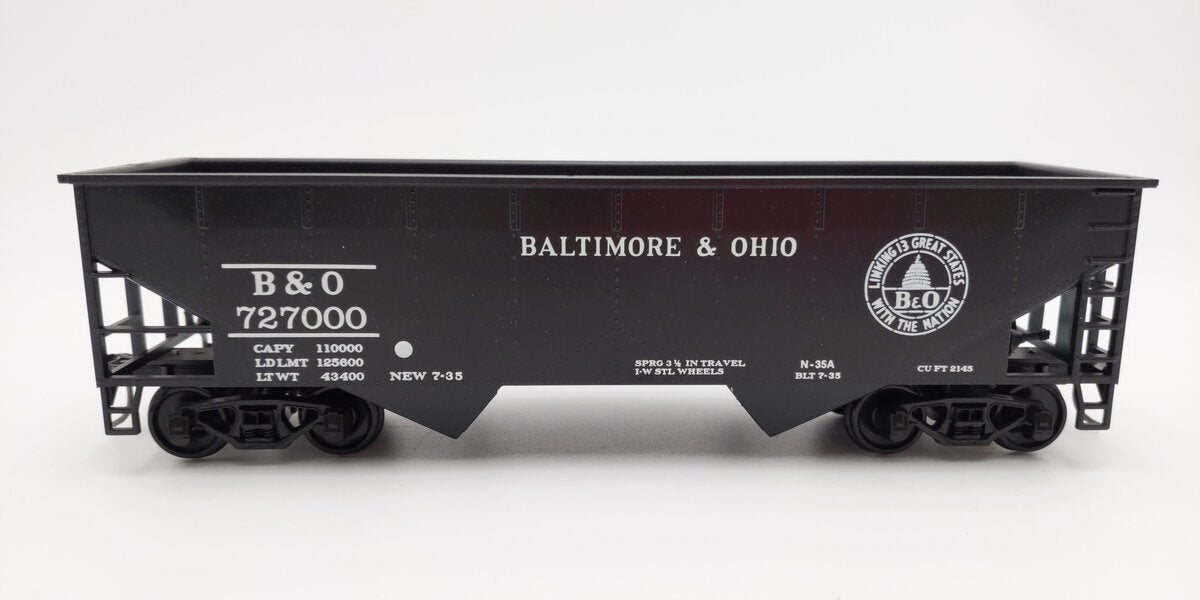 Weaver O Scale Baltimore & Ohio 2-Bay Hopper Car #727000 (2-Rail) EX
