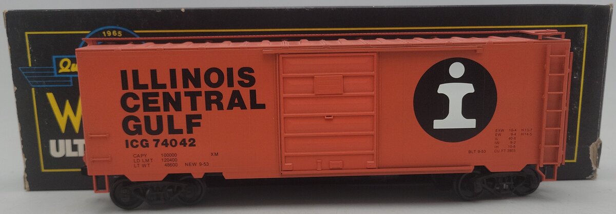 Weaver O Gauge Illinois Central 2-Rail Boxcar #74042 EX/Box